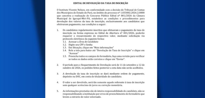 ATENÇÃO, CANDIDATOS!